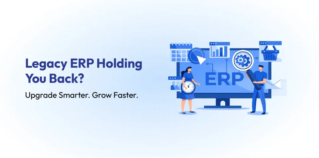 Modern ERP dashboard illustrating the transition from legacy ERP systems to a scalable, integrated ERP platform for business growth.