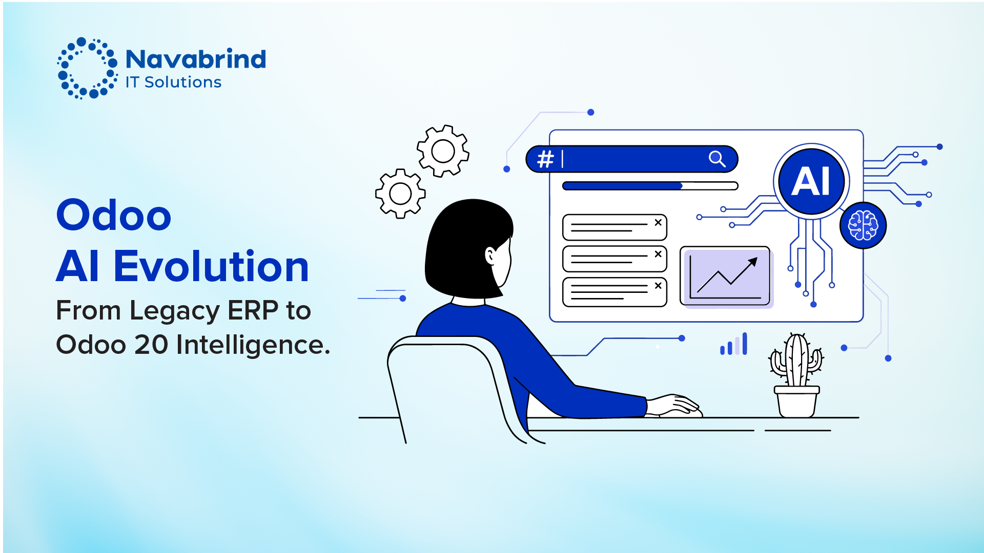 Odoo AI evolution from legacy ERP to Odoo 20 intelligence banner by Navabrind IT Solutions
